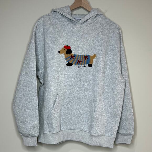NWT Aelfric Eden Cartoon Dachshund Hoodie Sweatshirt Size S Dog - Picture 5 of 8